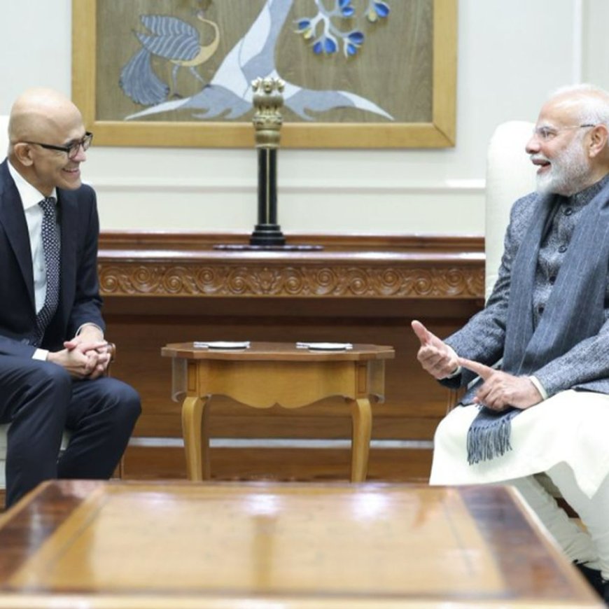 माइक्रोसॉफ्ट भारत में क्लाउड-AI बिजनेस में ₹25,722 करोड़ निवेश करेगी:कंपनी के CEO सत्य नडेला ने किया ऐलान, प्रधानमंत्री नरेंद्र मोदी से भी मिले थे