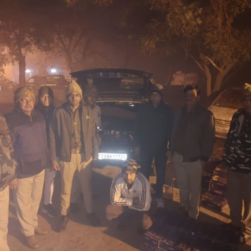सर्द रातों में हो रही शराब तस्कर सक्रिय:लक्जरी गाड़ियों में ले जाई जा रही शराब,मथुरा में आवकारी विभाग ने की बरामद