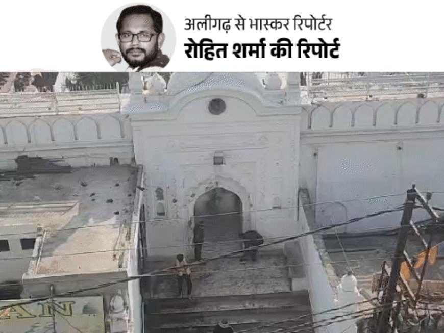 अलीगढ़ में जामा मस्जिद में शिव मंदिर का दावा:हिंदू पक्ष ने कहा- अंदर शिव जैसी संरचना; मुस्लिम पक्ष बोला- कोर्ट में जवाब देंगे, 17 गुंबदों पर सोना