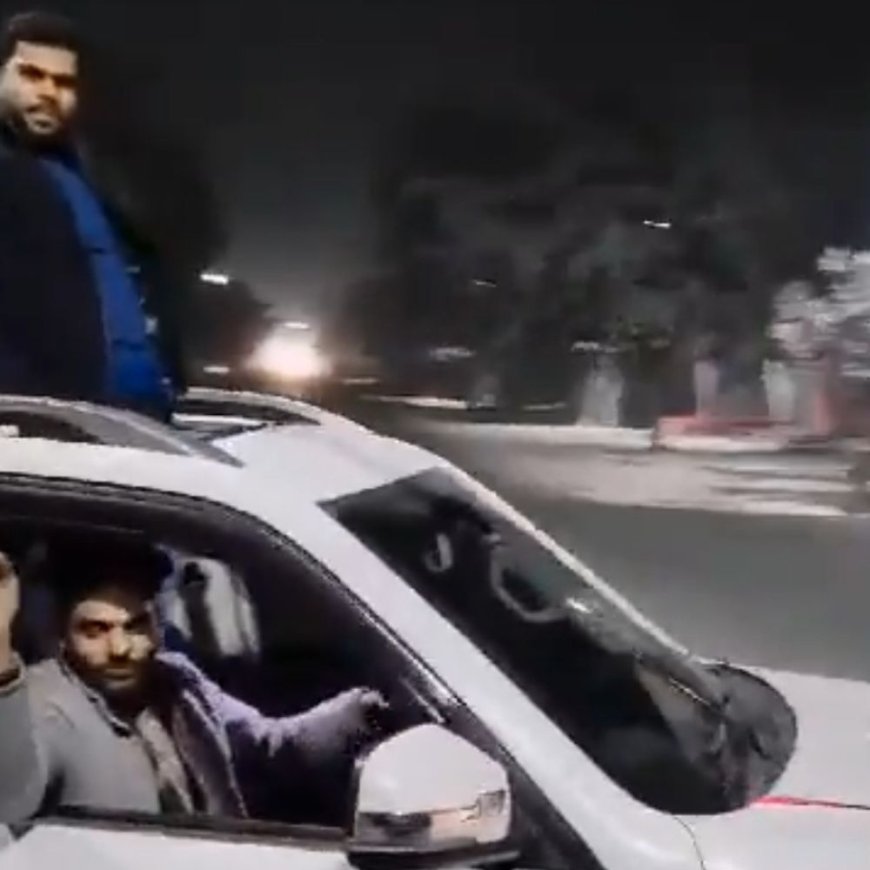 DM-SP आवास के समीप स्टंटबाजी, VIDEO:चलती कार में करतब दिखाते हुए बनाई रील, खुद को बताया 'सुल्तान'