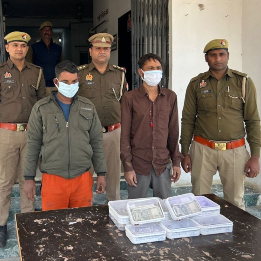 सराफा दुकान से 50 लाख की चोरी का खुलासा:हरदोई में दो और शातिर चोर गिरफ्तार, 3 किलो चांदी और नकदी बरामद