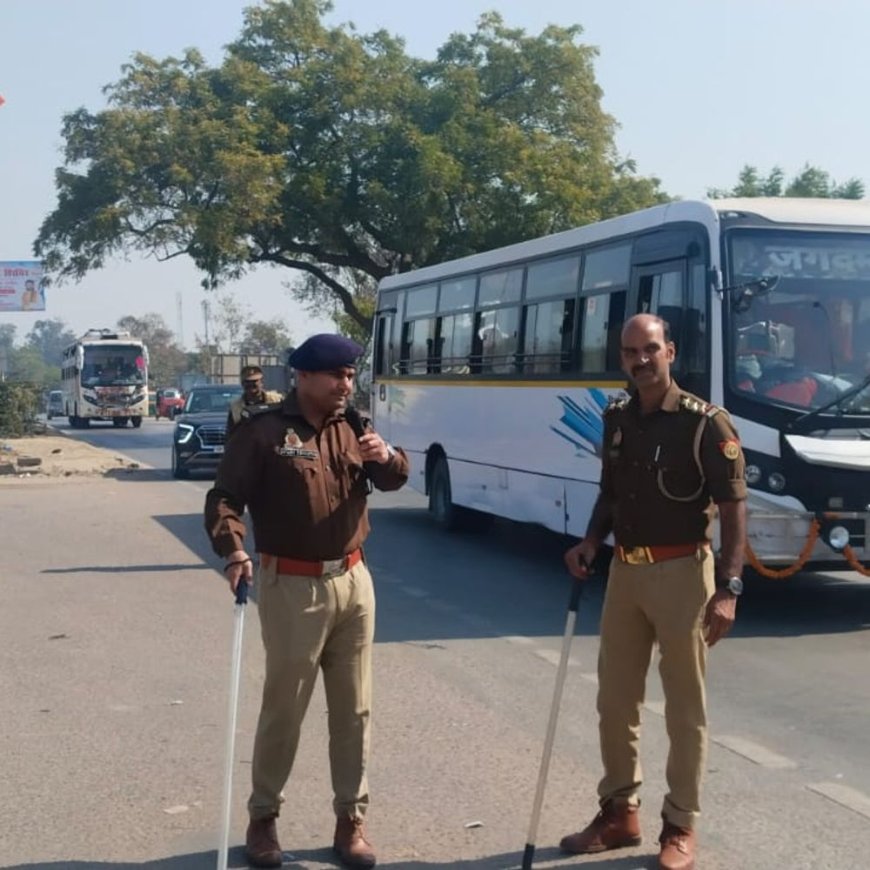 सहसों चौराहे पर विशेष यातायात व्यवस्था:पूर्वांचल, बिहार, झारखंड और उड़ीसा से आने वालों के लिए संपर्क मार्ग, पूर्णिमा की तैयारी