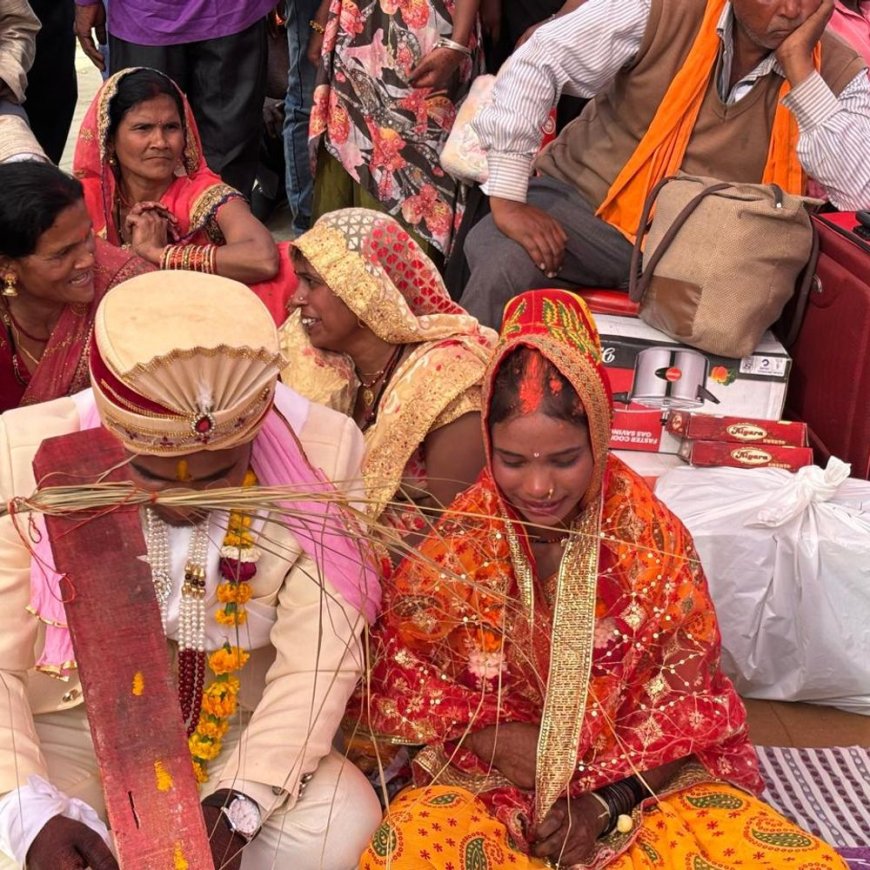 सामूहिक विवाह में 60 जोड़े लिए सात फेरे:54 अनुसूचित जाति और 6 पिछड़ा वर्ग के जोड़ों की हुई शादी