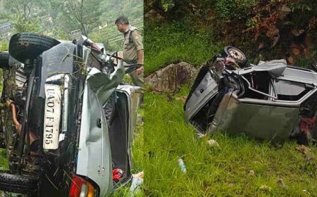 उत्तराखंड में सड़क हादसों की बाढ़, अनियंत्रित कार खाई में गिरी, पांच घायल