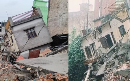 देहरादून: ताज़ा बारिश से जमीन धंसी, दो मकान गिरे, पुलिस ने खाली कराए 10 घर