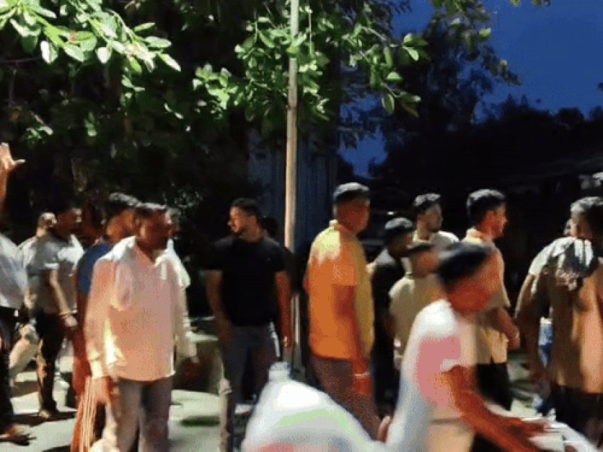 ऊना में हिंदू संगठनों का प्रदर्शन:एक दिन पहले विशेष समुदाय से हुआ था झगड़ा, जमीनी विवाद में 5 लोग घायल