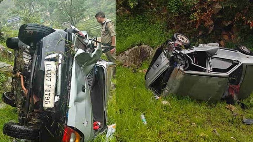 उत्तराखंड में हादसों का कहर, अनियंत्रित कार खाई में समाई, पांच घायल