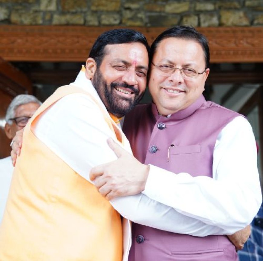 मुख्यमंत्री पुष्कर सिंह धामी ने हरियाणा के मुख्यमंत्री का किया स्वागत एवं अभिनंदन