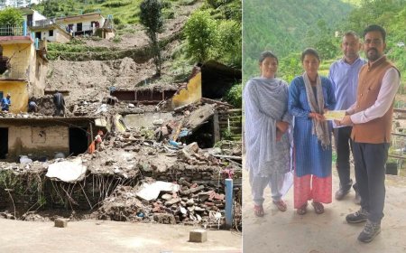 पौड़ी आपदा पीड़ितों को राहत राशि के चेक: मुख्यमंत्री धामी की पहल