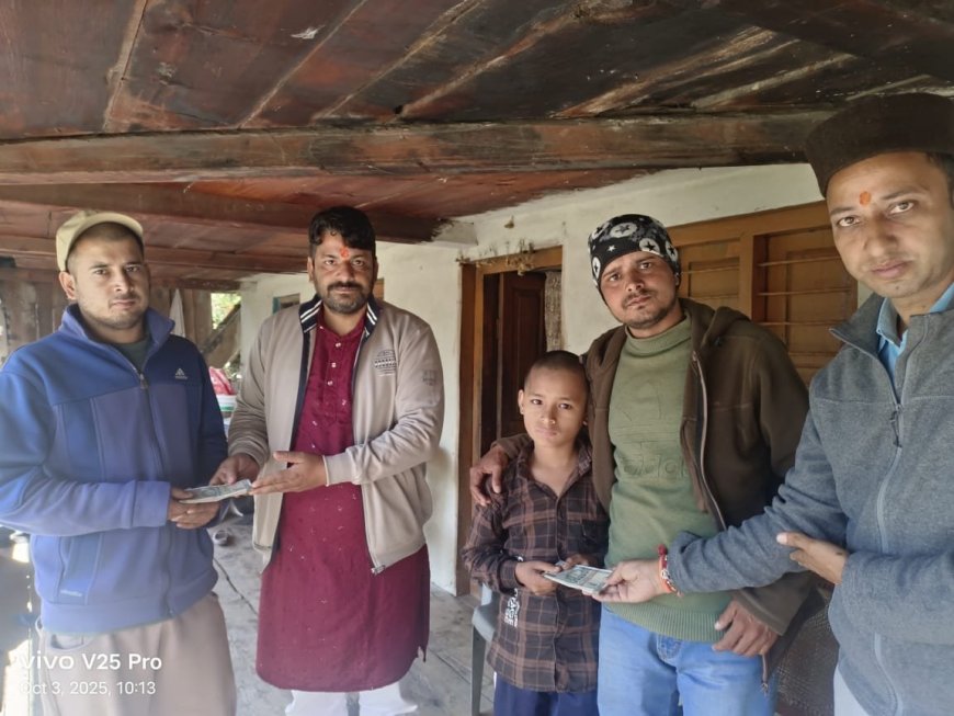 यमुनाघाटी की एकजुटता: धराली आपदा पीड़ितों को मिली आर्थिक सहायता