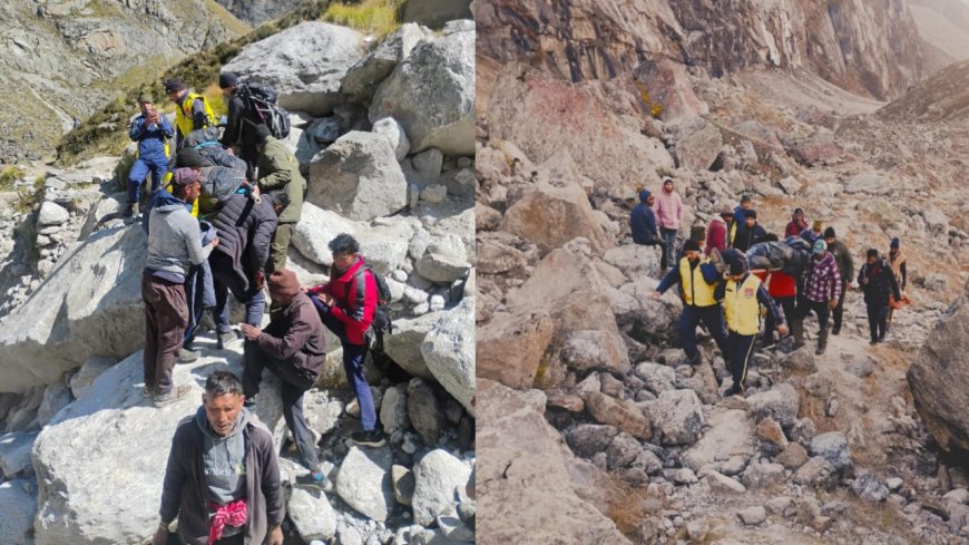 सतोपंथ ट्रैक रूट पर एक ट्रैकर की दुखद मौत, चार ट्रैकर्स का सफल रेस्क्यू