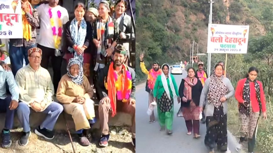 ऑपरेशन स्वास्थ्य: चौखुटिया से देहरादून पदयात्रा का दूसरा दिन, गैरसैंण से आदि बद्री पहुंचे आंदोलनकारी