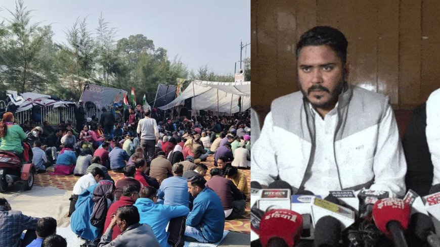 नियमितीकरण पर उपनलकर्मियों-बेरोजगार संघ में आर पार, आंदोलन कर रहे उपनलकर्मियों ने राम कंडवाल के खिलाफ की नारेबाजी