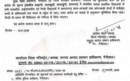 बड़ी खबर-(नैनीताल) यहाँ डीएम ने घोषित किया दो दिन का अवकाश