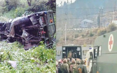 जम्मू कश्मीर में भीषण सड़क हादसा: 400 फीट गहरी खाई में गिरे बुलेटप्रूफ वाहन से 10 जवान शहीद, कई घायल