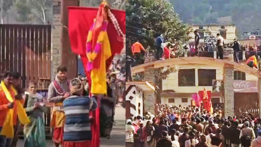रुद्रप्रयाग: अगस्त्यमुनि में भारी हंगामा, स्थानीय लोगों ने तोड़ा स्टेडियम का गेट,  डोली के साथ हजारों ने किया मैदान में प्रवेश