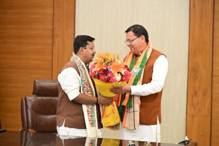 मुख्यमंत्री पुष्कर सिंह धामी ने नितिन नबीन से भेंट कर उन्हें बधाई एवं शुभकामनाएं दी