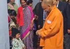 पैतृक गांव पंचूर पहुंचे CM योगी आदित्यनाथ, ग्रामीणों से मिले, बच्चों बंटी ट्रॉफी और चॉकलेट