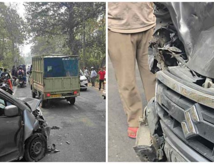 हल्द्वानी-रामनगर मार्ग पर सड़क हादसा: कारों की आमने-सामने जोरदार टक्कर