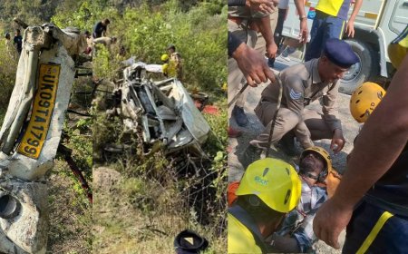 अंतिम संस्कार से लौट रहे व्यक्तियों की मैक्स वाहन खाई में गिरी, 8 की मौत और 2 गंभीर घायल