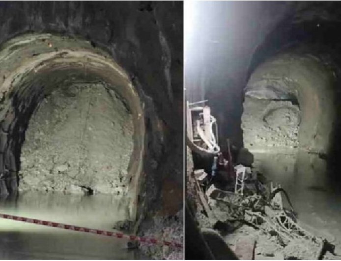 ऋषिकेश कर्णप्रयाग रेलवे लाइन: रुद्रप्रयाग में सुरंग के अंदर मिट्टी धंसी, पानी के साथ आया मलबा, मची अफरा तफरी