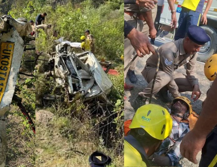 अंतिम संस्कार से लौट रहे व्यक्तियों की मैक्स वाहन खाई में गिरी, 8 की मौत और 2 गंभीर घायल