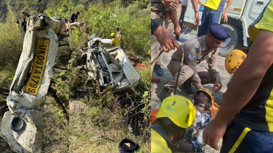अंतिम संस्कार से लौट रहे व्यक्तियों की मैक्स वाहन खाई में गिरी, 8 की मौत और 2 गंभीर घायल
