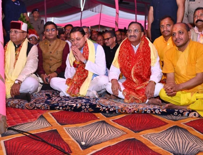 नगाण गांव में श्रीमद्भागवत कथा में मुख्यमंत्री का योगदान और विकास योजनाओं का उल्लेख