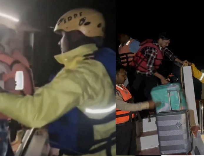 टिहरी झील में तूफान के बीच फंसे 30 लोग, SDRF ने बचाई जानें, फ्लोटिंग हट हुए तहस-नहस