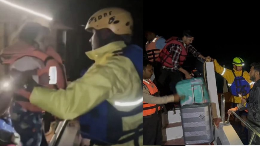 टिहरी झील में तूफान के बीच फंसे 30 लोग, SDRF ने बचाई जानें, फ्लोटिंग हट हुए तहस-नहस