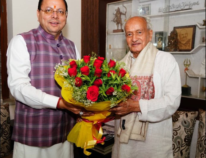 उत्तराखंड के पूर्व मुख्यमंत्री श्री भगत सिंह कोश्यारी को "पद्म भूषण" मिलने पर मुख्यमंत्री पुष्कर सिंह धामी ने दी बधाई