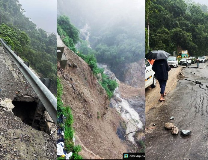 देहरादून में बारिश की तबाही: मसूरी मार्ग पर दरारें और भूस्खलन, यात्रा बंद