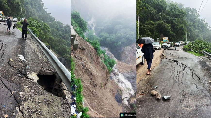 देहरादून में बारिश की तबाही: मसूरी मार्ग पर दरारें और भूस्खलन, यात्रा बंद