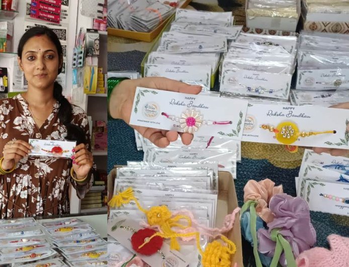सास-बहू ने मिलकर शुरू किया राखी का स्वरोजगार, रक्षाबंधन के त्योहार पर बढ़ी बिक्री