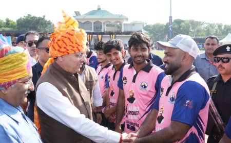 पंचकूला में नमो क्रिकेट लीग: मुख्यमंत्री पुष्कर सिंह धामी ने नशामुक्ति की शपथ दिलाई, खेल के प्रति युवाओं का उत्साह बढ़ाया